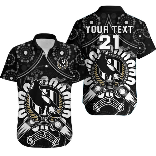 custom-personalised-magpies-football-hawaiian-shirt-boomerang-indigenous-dots