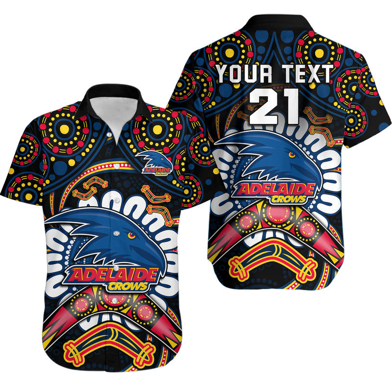 custom-personalised-adelaide-crows-football-hawaiian-shirt-boomerang-indigenous-dots