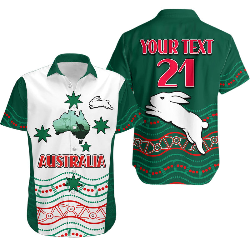 custom-personalised-rabbitohs-australia-day-hawaiian-shirt-flag-map-and-aboriginal-wave