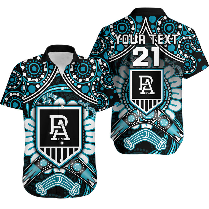 custom-personalised-port-adelaide-power-hawaiian-shirt-boomerang-indigenous-dots