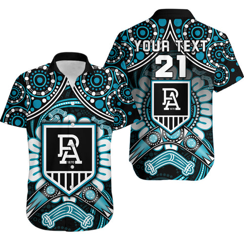 custom-personalised-port-adelaide-power-hawaiian-shirt-boomerang-indigenous-dots