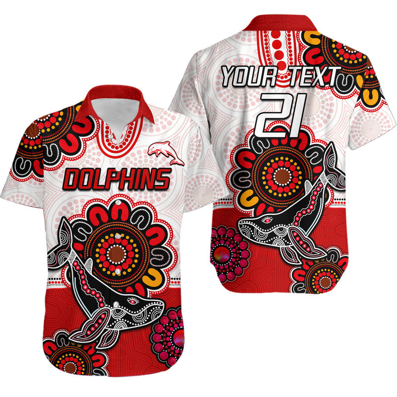 custom-personalised-dolphins-rugby-hawaiian-shirt-indigenous-circles-and-waves-white