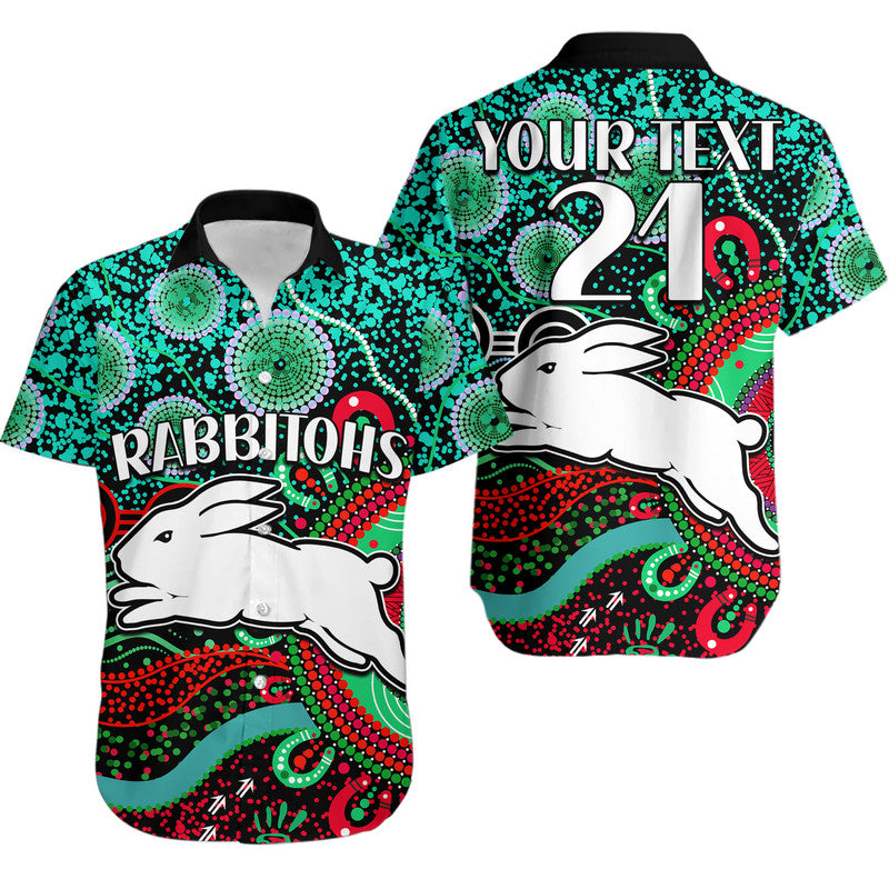 custom-personalised-rabbitohs-rugby-hawaiian-shirt-aboriginal-dots