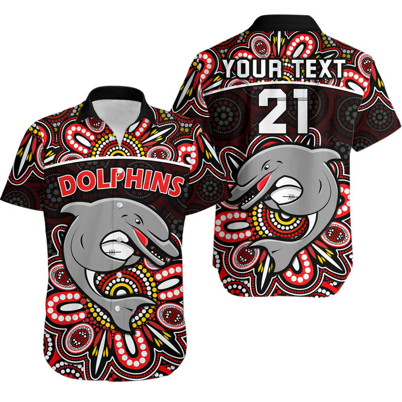 custom-personalised-dolphins-rugby-hawaiian-shirt-aboriginal-dot-painting