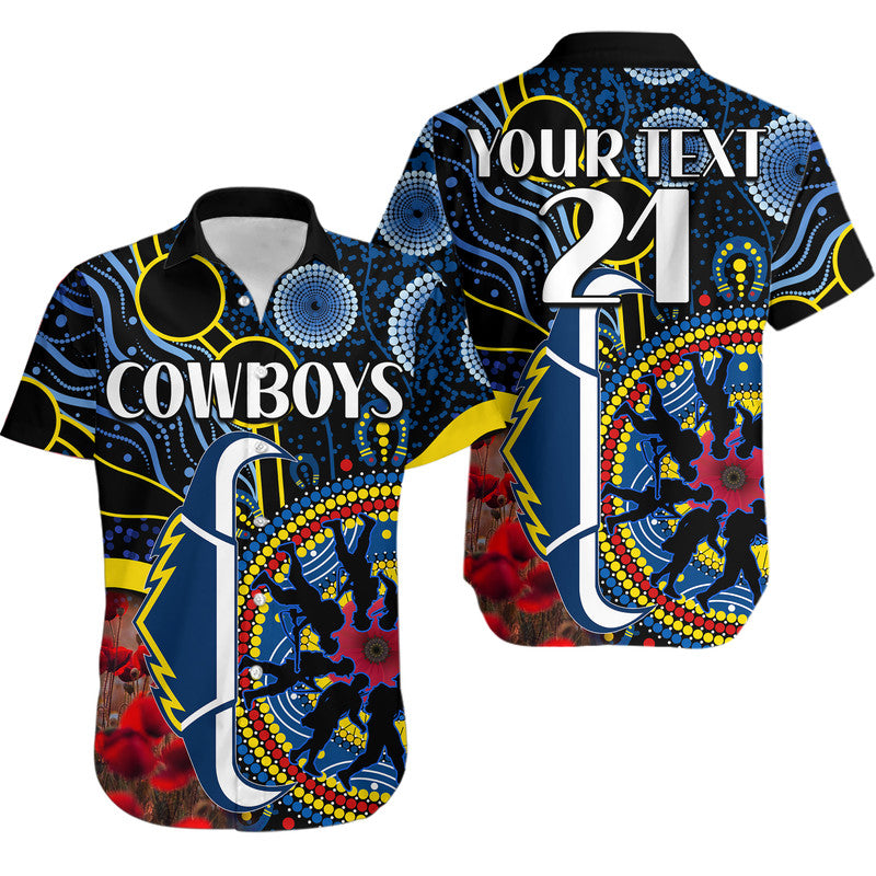 custom-personalised-cowboys-rugby-anzac-hawaiian-shirt-aboriginal-military-and-poppy-flowers