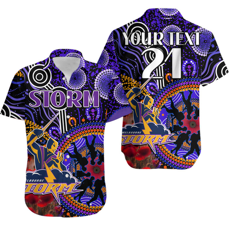 custom-personalised-storm-rugby-anzac-hawaiian-shirt-aboriginal-military-and-poppy-flowers