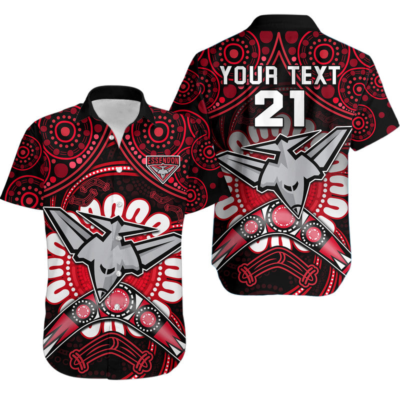 custom-personalised-bombers-football-hawaiian-shirt-boomerang-indigenous-dots