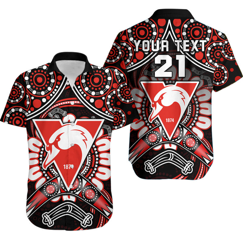 custom-personalised-swans-football-hawaiian-shirt-boomerang-indigenous-dots