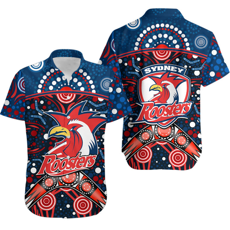 roosters-rugby-hawaiian-shirt-boomerang-indigenous-dots