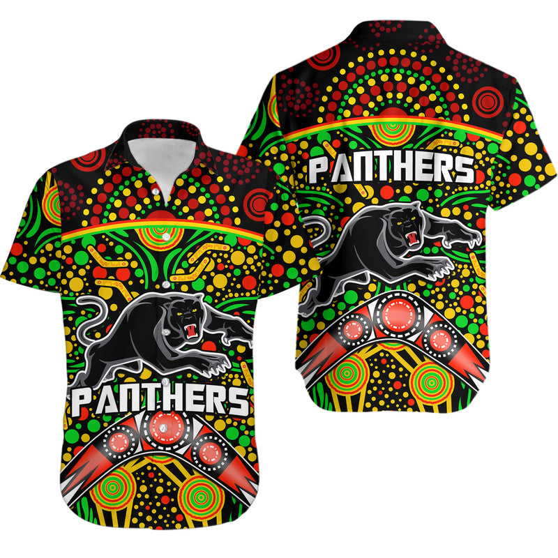 panthers-rugby-hawaiian-shirt-boomerang-indigenous-dots