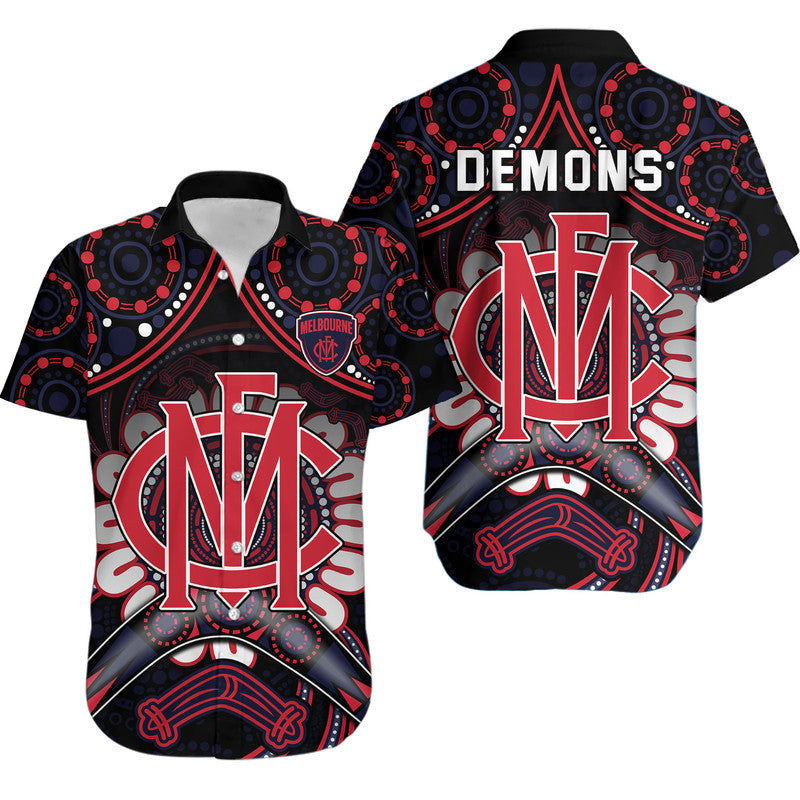 demons-football-hawaiian-shirt-boomerang-indigenous-dots