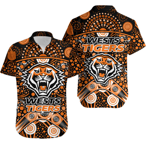 wests-tigers-rugby-hawaiian-shirt-boomerang-indigenous-dots