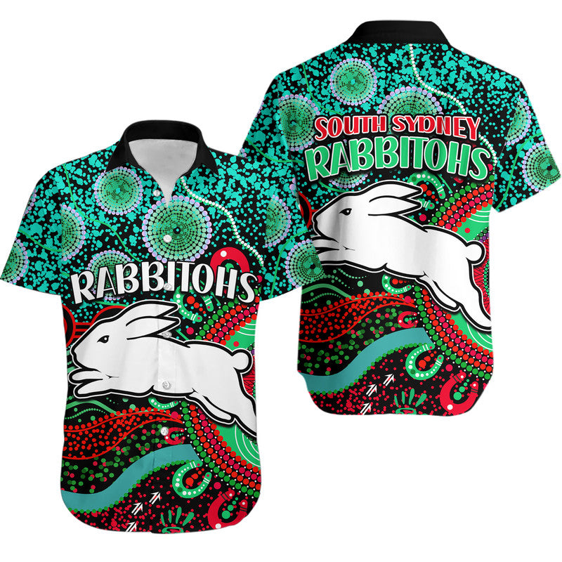 rabbitohs-rugby-hawaiian-shirt-aboriginal-dots-verion