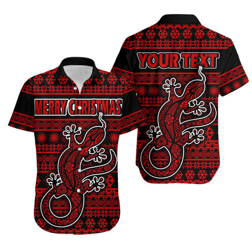 custom-personalised-australian-lizard-christmas-vibe-with-aboriginal-dot-painting-style-hawaiian-shirt