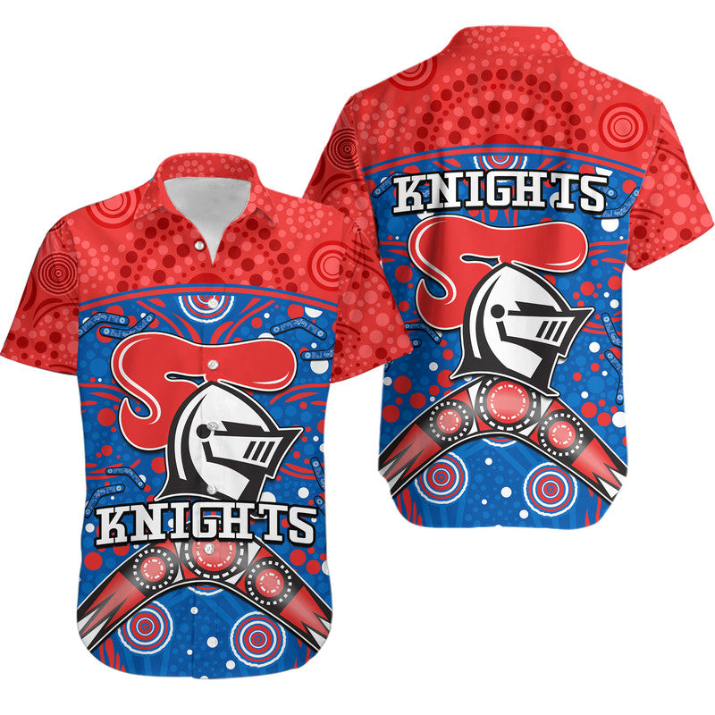 knights-rugby-hawaiian-shirt-novocastrians-boomerang-indigenous-dots