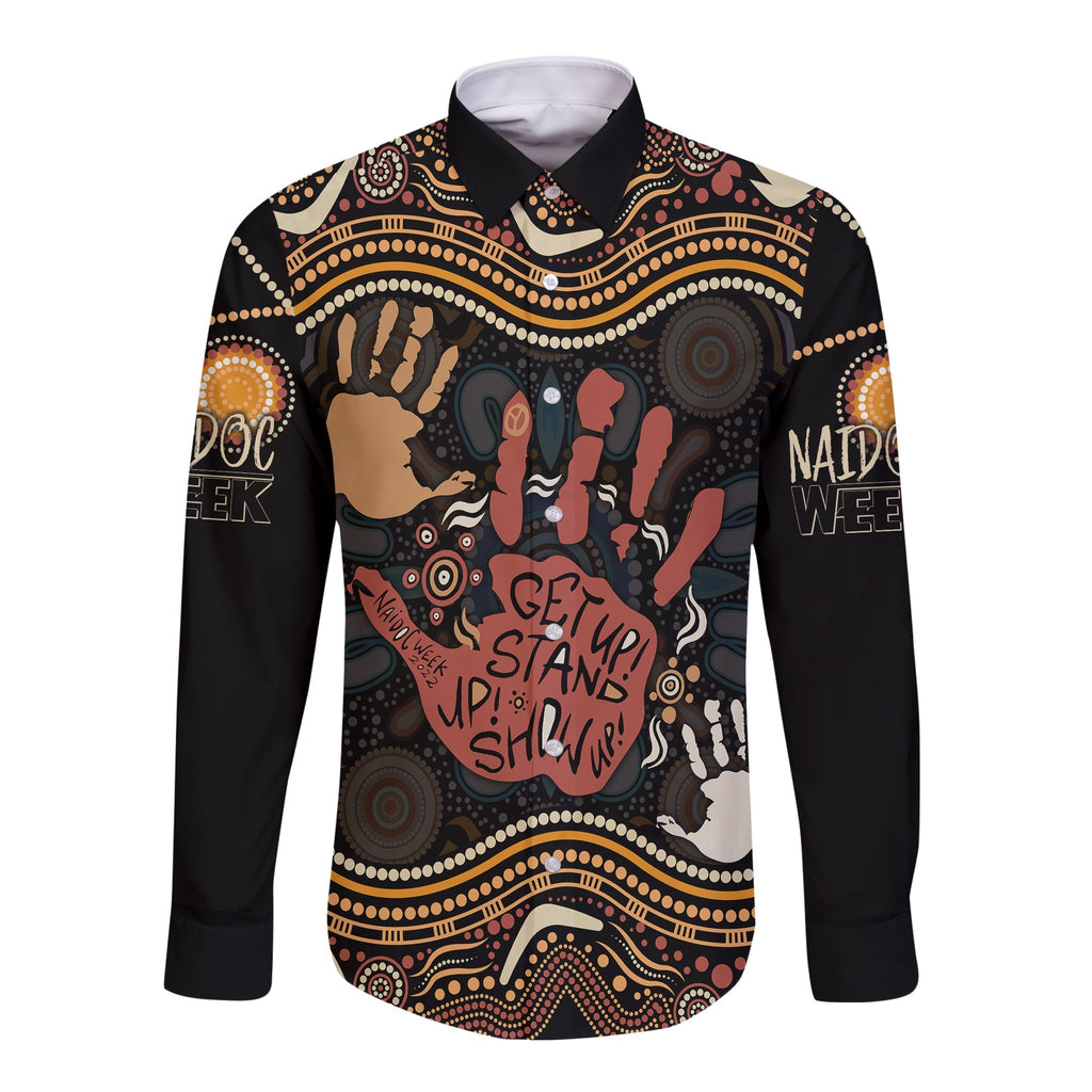 personalised-naidoc-week-2022-long-sleeves-button-shirt-aboriginal-art-hand-stencils