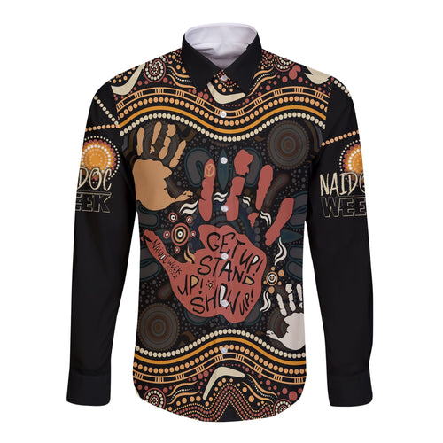 personalised-naidoc-week-2022-long-sleeves-button-shirt-aboriginal-art-hand-stencils
