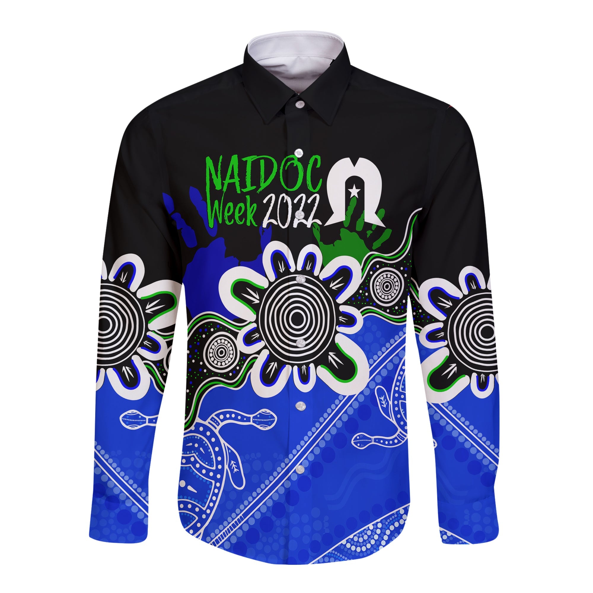 indigenous-torres-straits-naidoc-week-2022-long-sleeves-button-shirt-turtles-style