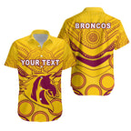 (Custom Personalised) Broncos Indigenous Hawaiian Shirt (Gold) LT13 - Vibe Hoodie