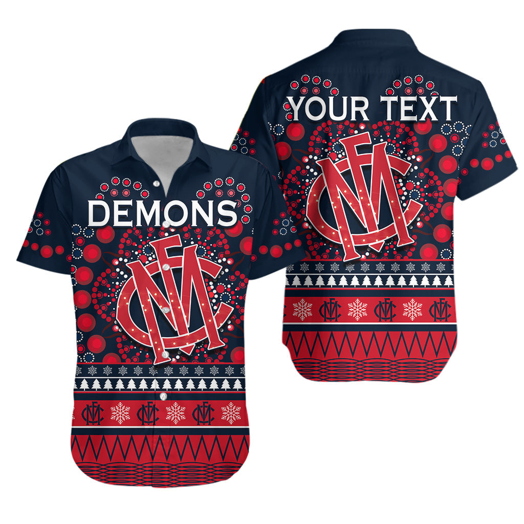 custom-personalised-demons-merry-christmas-hawaiian-shirt-melbourne-football-indigenous