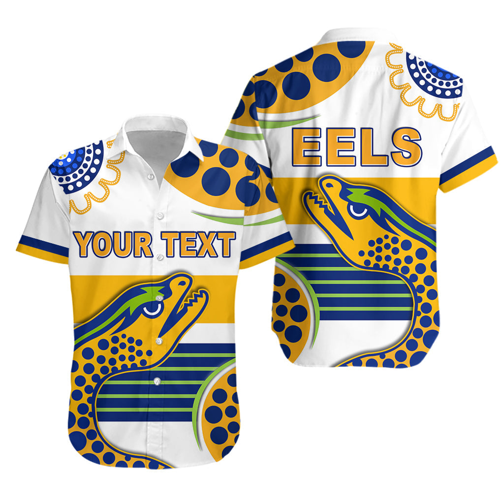 (Custom Personalised) Eels Indigenous Hawaiian Shirt Parramatta 2021 Version White - Vibe Hoodie