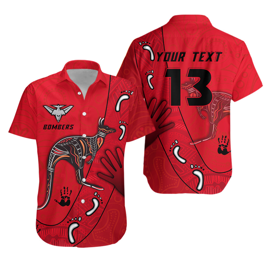 (Custom Personalised) Bombers Indigenous Hawaiian Shirt Essendon for Life - Custom Text and Number LT13 - Vibe Hoodie