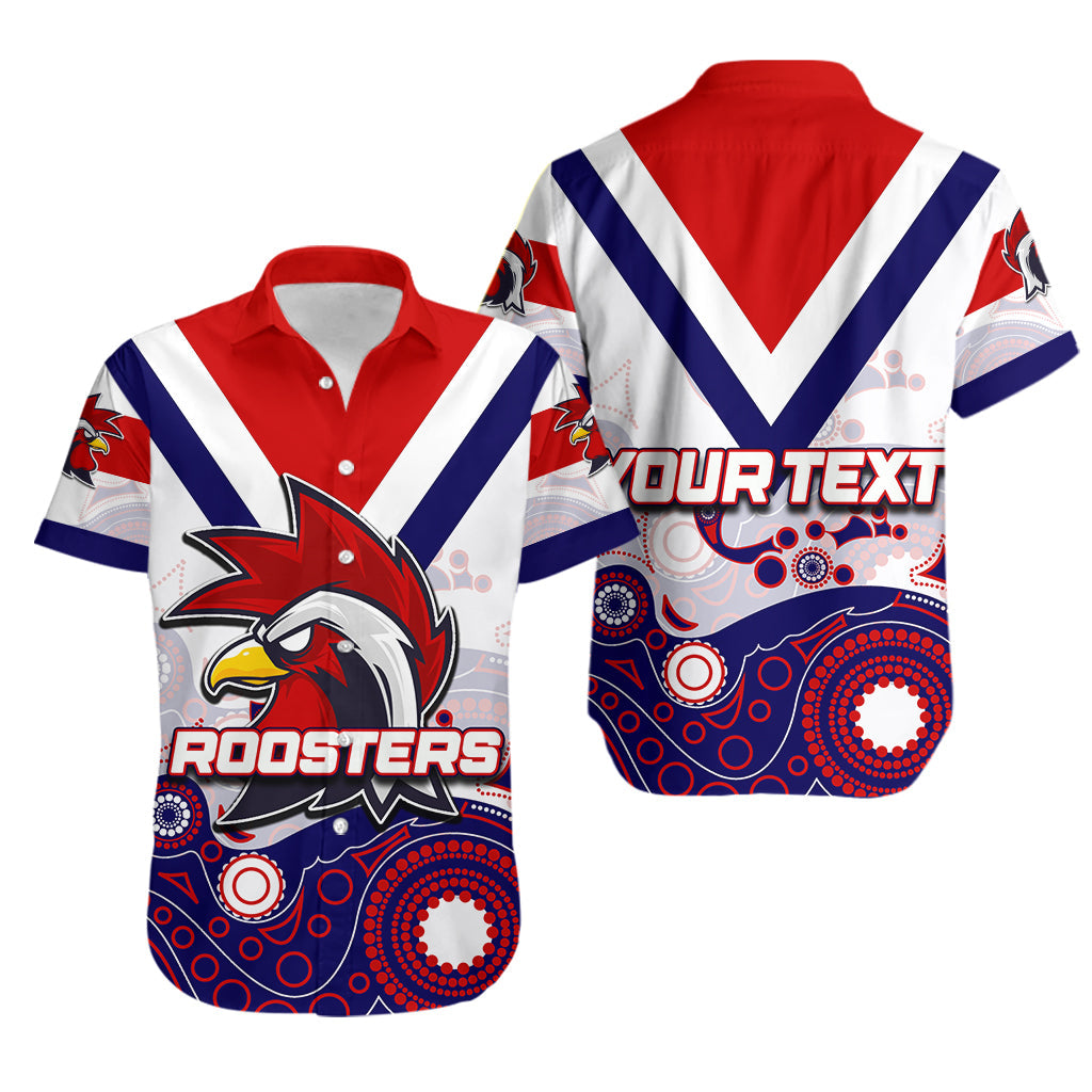 (Custom Personalised)Roosters Hawaiian Shirt Aboriginal White Style LT6 - Vibe Hoodie
