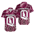 (Custom Personalised) Queensland Maroons Hawaiian Shirt Aboriginal  LT6