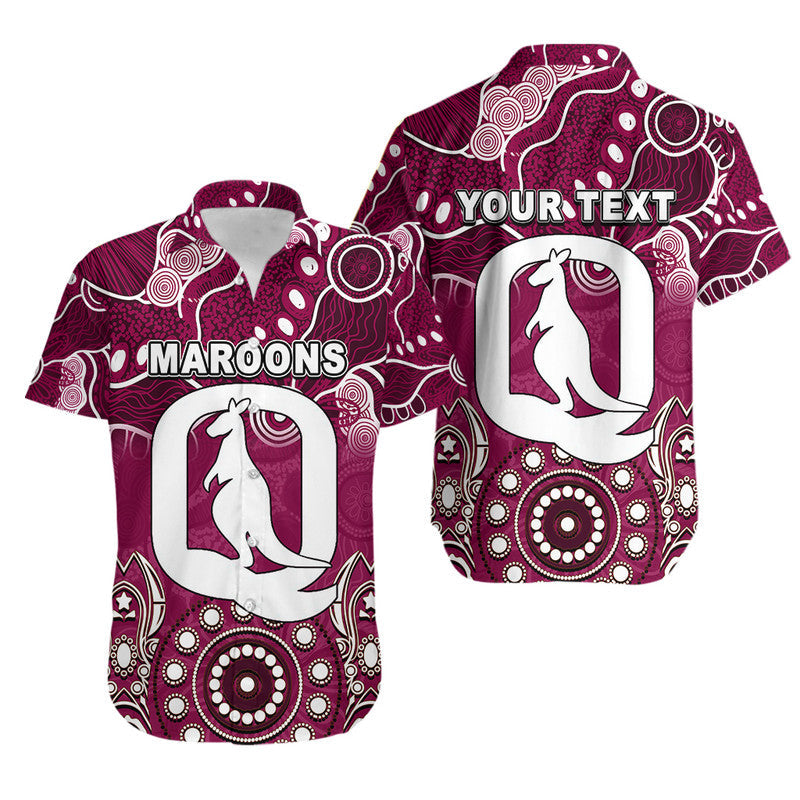 (Custom Personalised) Queensland Maroons Hawaiian Shirt Aboriginal  LT6
