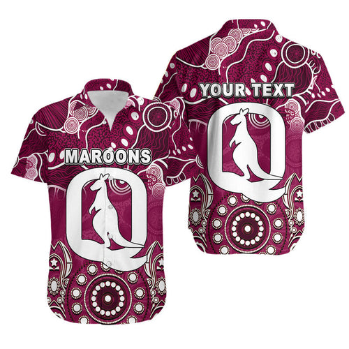(Custom Personalised) Queensland Maroons Hawaiian Shirt Aboriginal  LT6