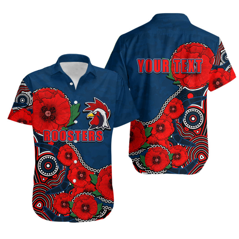 custom-personalised-anzac-day-nrl-roosters-army-mix-aboriginal-hawaiian-shirt