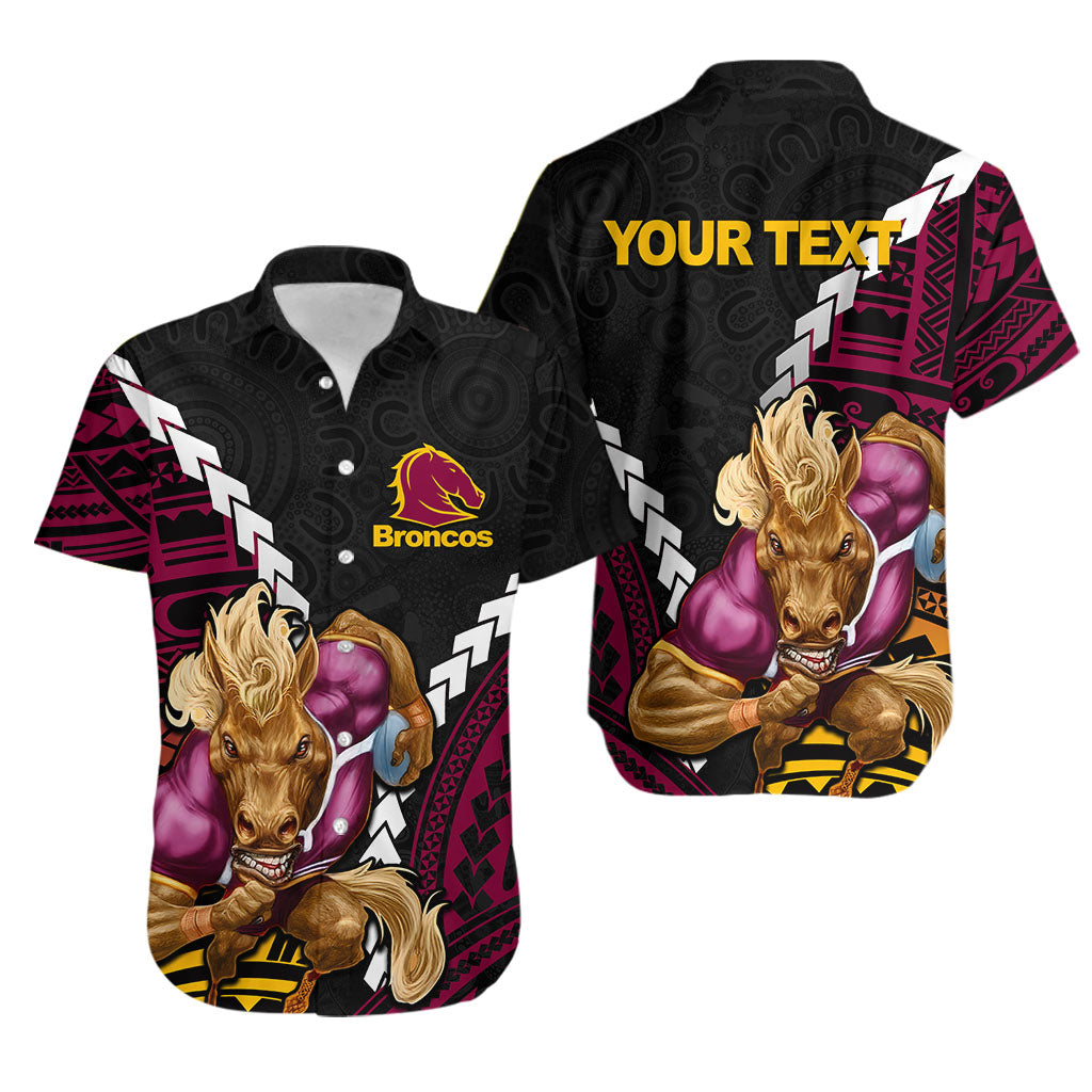 Broncos Rugby Hawaiian Shirt Mix Polynesian