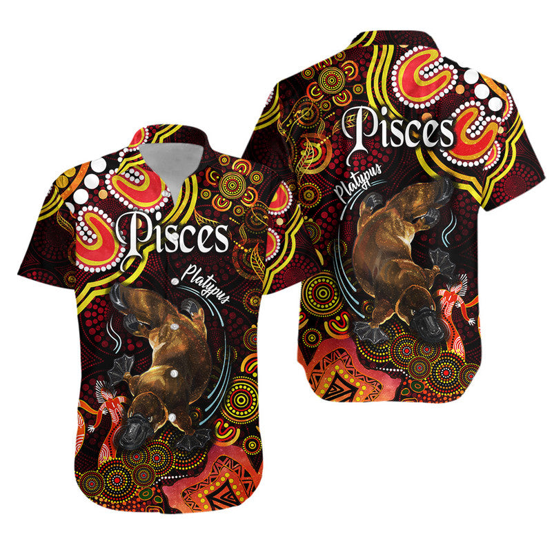 australian-astrology-hawaiian-shirt-pisces-platypus-zodiac-aboriginal-vibes-red