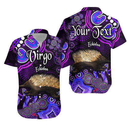custom-personalised-australian-astrology-hawaiian-shirt-virgo-echidna-zodiac-aboriginal-vibes-purple