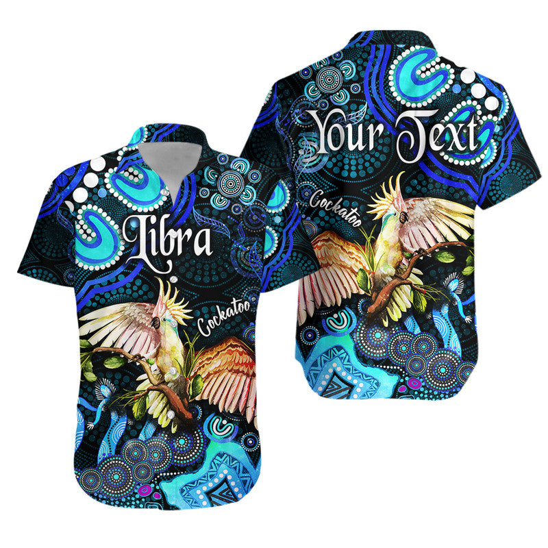 custom-personalised-australian-astrology-hawaiian-shirt-libra-cockatoo-glider-zodiac-aboriginal-vibes-blue