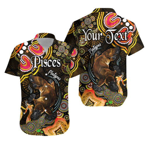 custom-personalised-australian-astrology-hawaiian-shirt-pisces-platypus-zodiac-aboriginal-vibes-gold