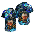 custom-personalised-australian-astrology-hawaiian-shirt-leo-dragon-lizard-zodiac-aboriginal-vibes-blue