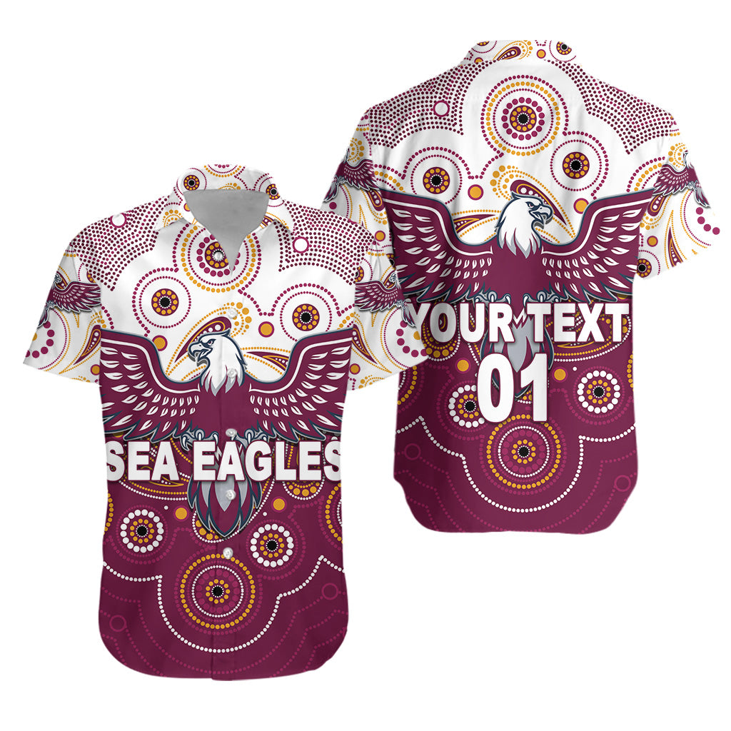 (Custom Personalised) Manly Warringah Sea Eagles Hawaiian Shirt 2021 Indigenous Vibes, Custom Text And Number LT8 - Vibe Hoodie