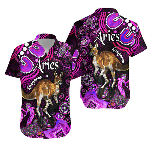 australian-astrology-hawaiian-shirt-aries-kangaroo-zodiac-aboriginal-vibes-pink