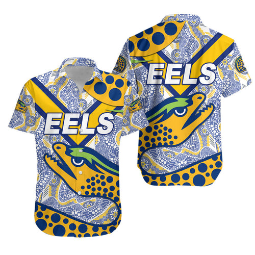 Parramatta Eels Hawaiian Shirt 2021 Indigenous Simple Style - White