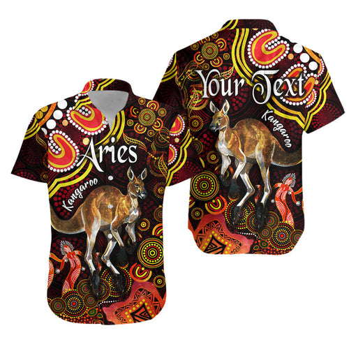 custom-personalised-australian-astrology-hawaiian-shirt-aries-kangaroo-zodiac-aboriginal-vibes-red
