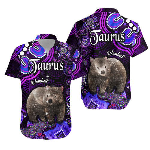 australian-astrology-hawaiian-shirt-taurus-wombat-zodiac-aboriginal-vibes-purple