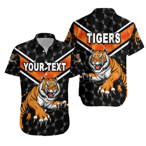 (Custom Personalised) Wests Tigers Hawaiian Shirt Original Style - Black LT8 - Vibe Hoodie
