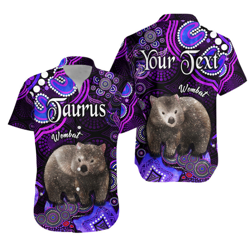 custom-personalised-australian-astrology-hawaiian-shirt-taurus-wombat-zodiac-aboriginal-vibes-purple
