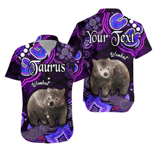 custom-personalised-australian-astrology-hawaiian-shirt-taurus-wombat-zodiac-aboriginal-vibes-purple