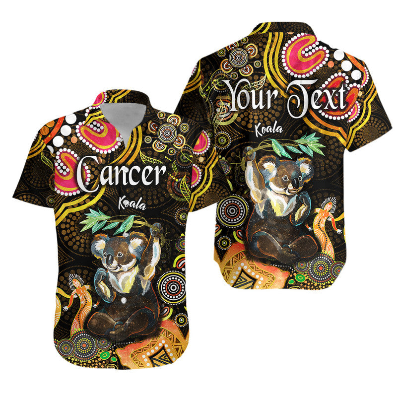 custom-personalised-australian-astrology-hawaiian-shirt-cancer-koala-zodiac-aboriginal-vibes-gold