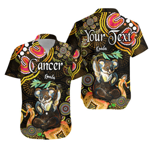 custom-personalised-australian-astrology-hawaiian-shirt-cancer-koala-zodiac-aboriginal-vibes-gold