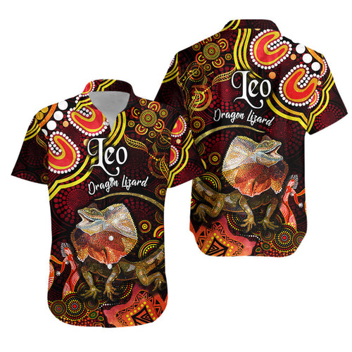 australian-astrology-hawaiian-shirt-leo-dragon-lizard-zodiac-aboriginal-vibes-red