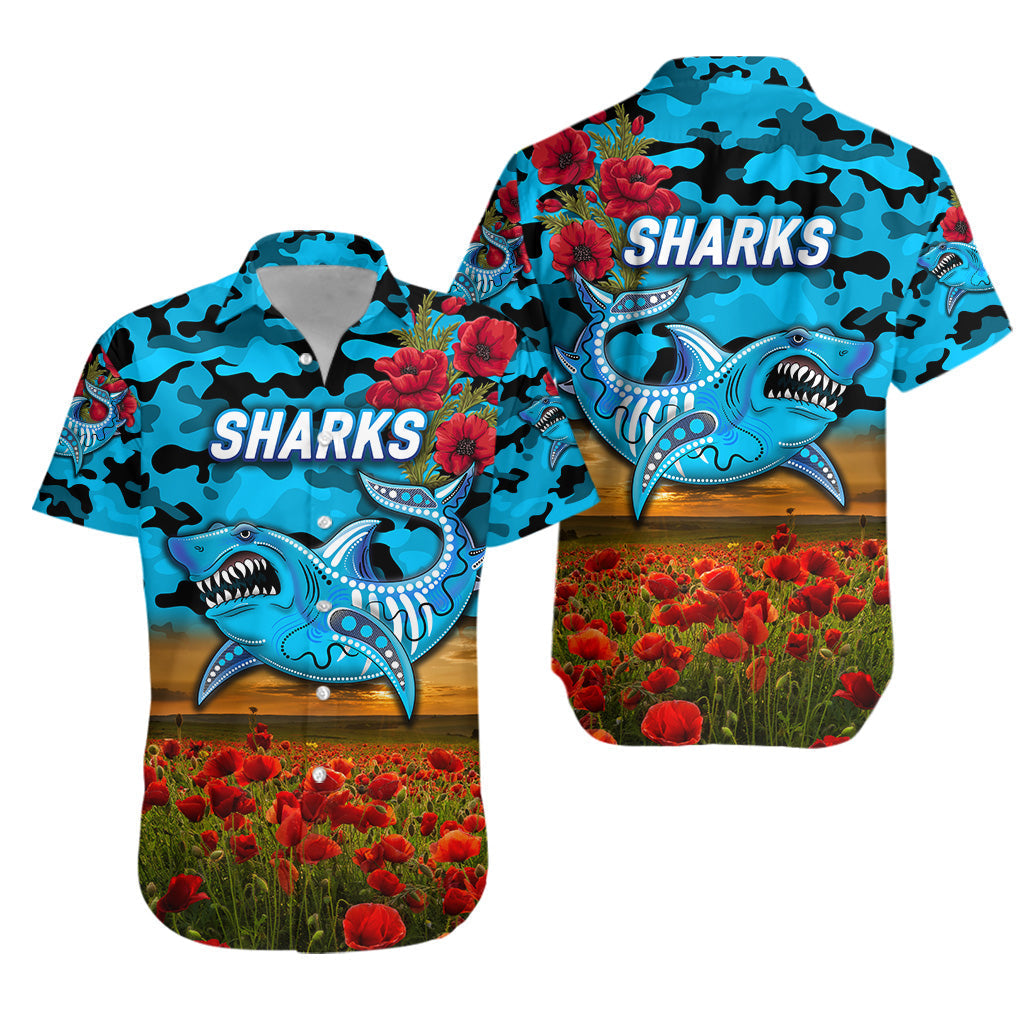 cronulla-sutherland-sharks-anzac-2022-hawaiian-shirt-poppy-flowers-vibes