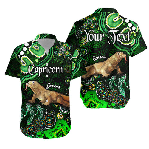 custom-personalised-australian-astrology-hawaiian-shirt-capricorn-goanna-zodiac-aboriginal-vibes-green